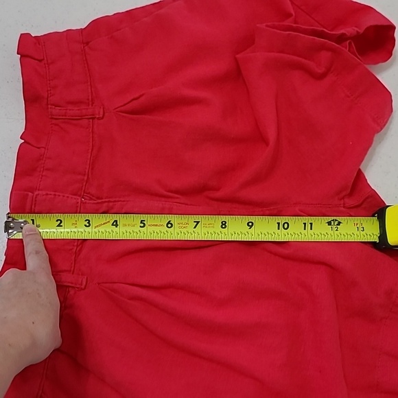 Crown & Ivy Fuchsia Linen Blend Paper Bag Waist Shorts size 4 - Picture 9 of 9